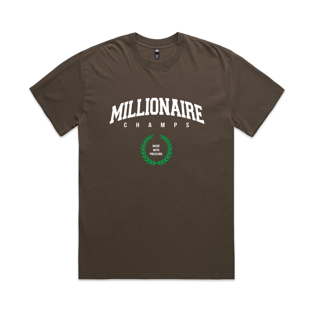 MADE WITH PRESSURE TEE BY MILLIONAIRE CHAMPS™ - MOCHA
