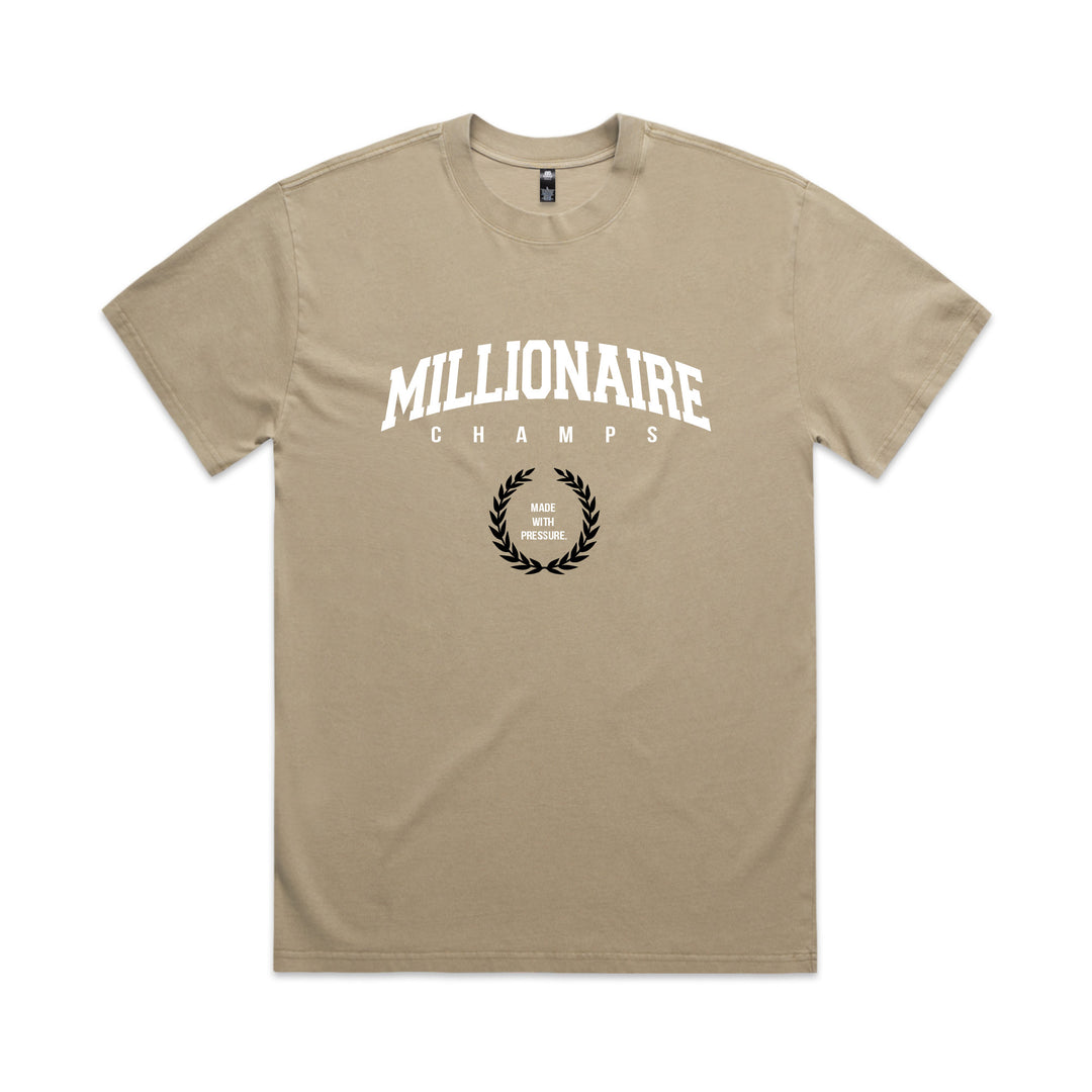 MADE WITH PRESSURE TEE BY MILLIONAIRE CHAMPS™ - SAND