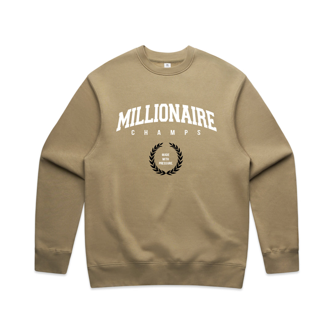 Made With Pressure Crewneck Sweater By Millionaire Champs™ - Sand Edition